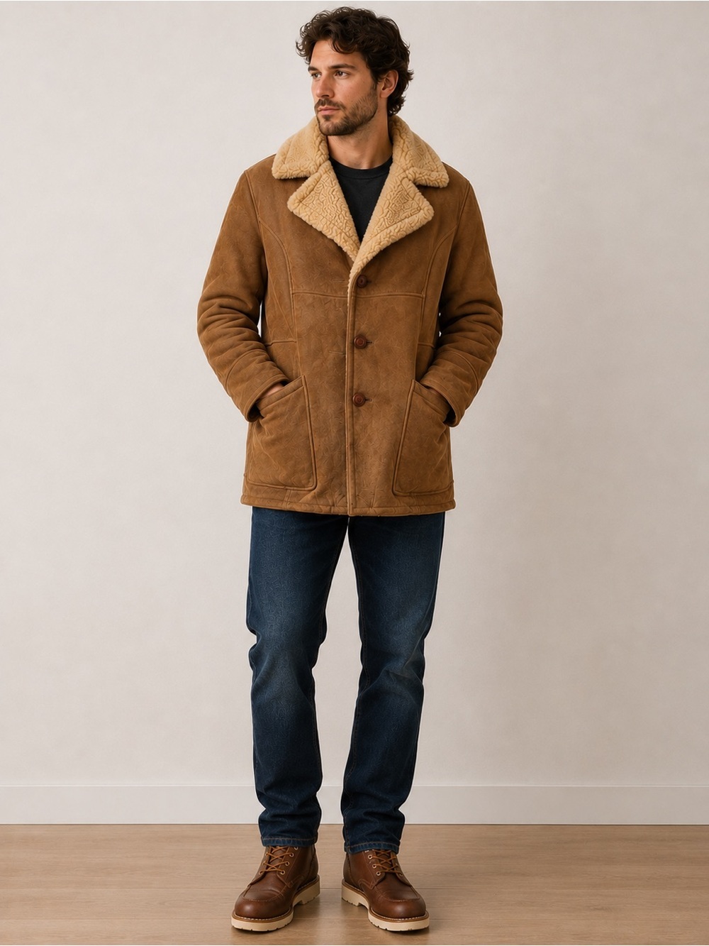 Vintage Icelands Finest Mountain Lamb Icelandic Shearling Coat 40